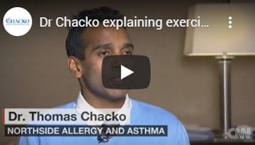 Dr. Chacko explaining exercise induced asthma on CNN