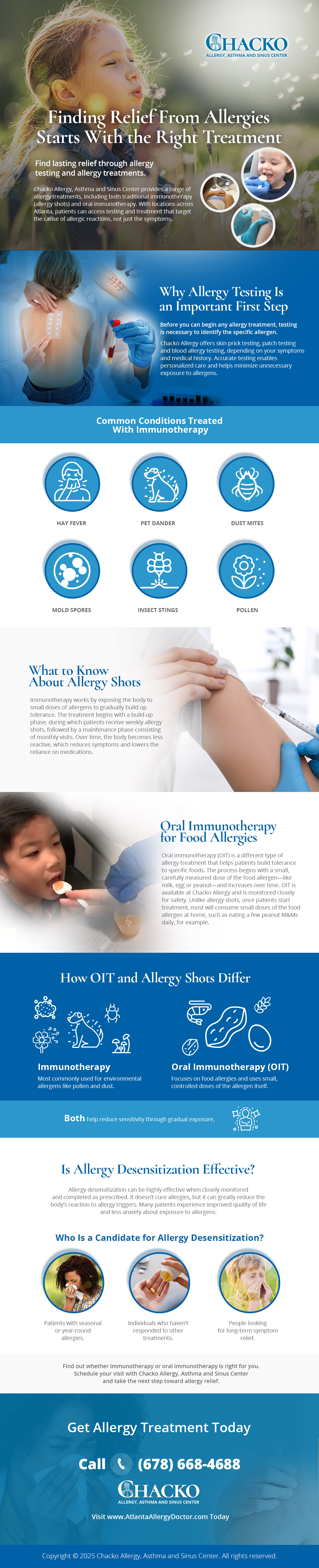 Allergy treatment infographic.